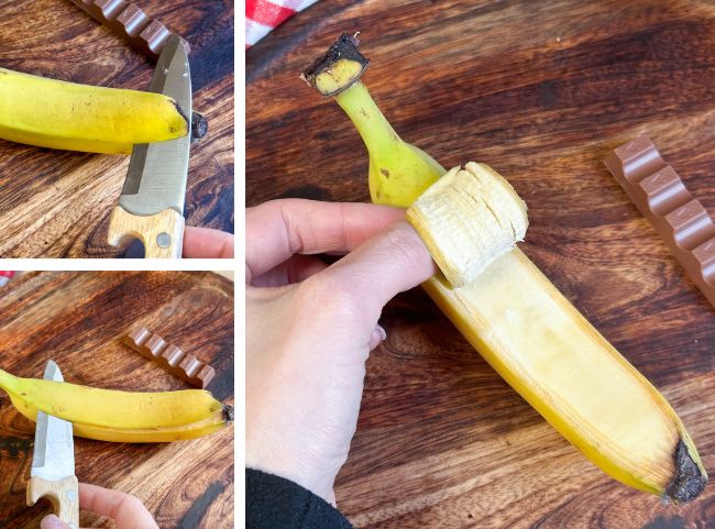 Schoko Bananen Hei&szlig;luftfritteuse einrollen