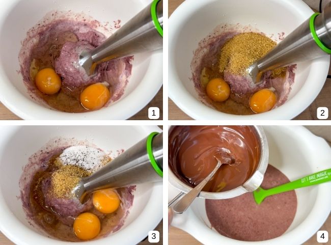 Schoko Brownies - Zutaten hinzufügen Schoko Brownies - Zutaten hinzufügen