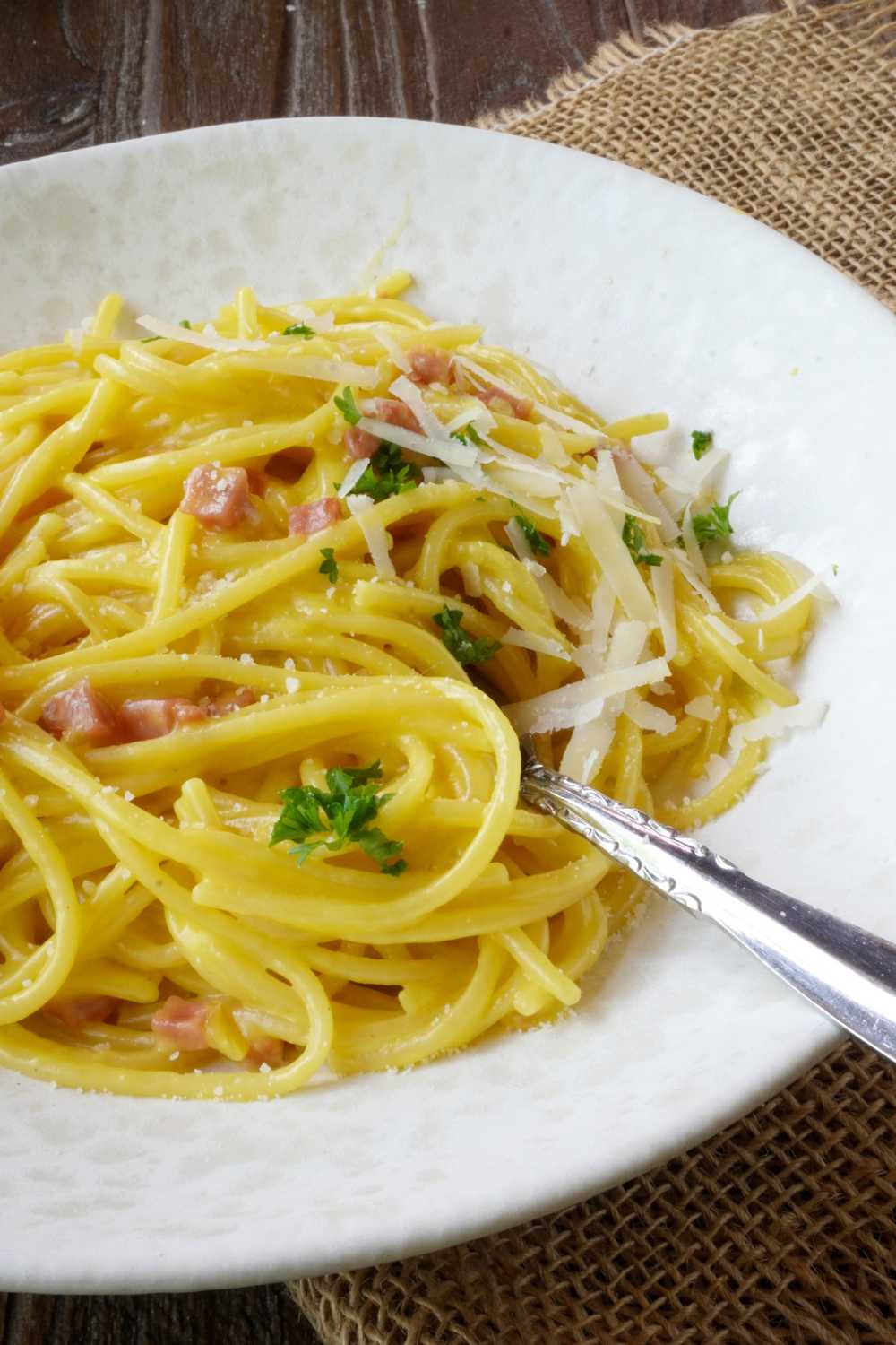 Spaghetti Carbonara mit Sahne
