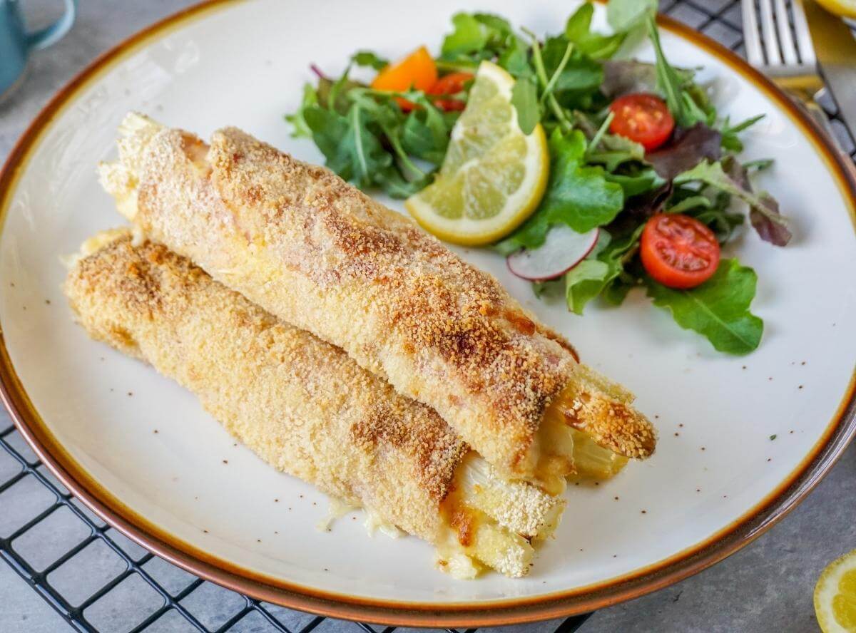 Spargel Cordon Bleu aus der Heißluftfritteuse