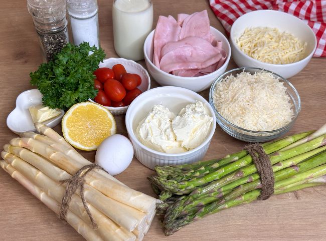 Spargel Schinken R&ouml;llchen &uuml;berbacken