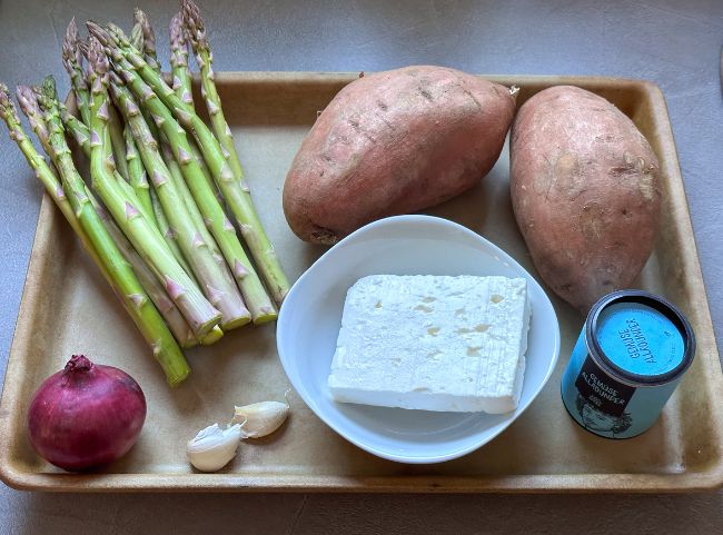 Spargel S&uuml;&szlig;kartoffel Blech