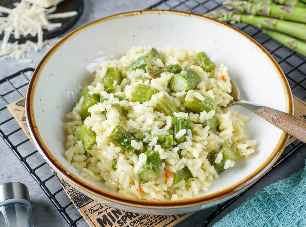 Spargelrisotto mit grünem Spargel - einfaches Rezept