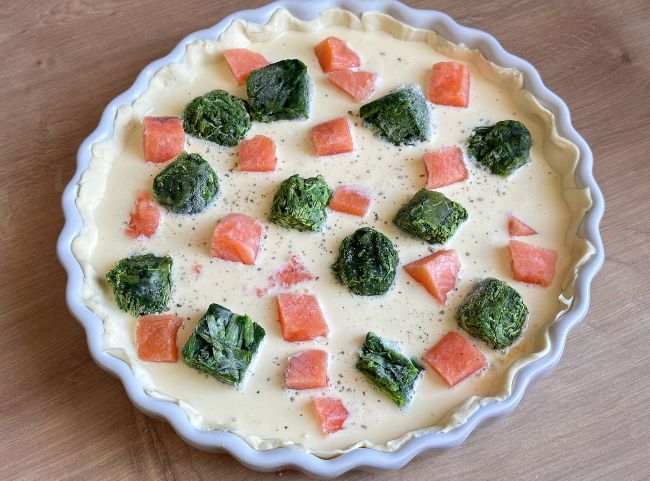Spinat Lachs Quiche mit Blätterteig Spinat Lachs Quiche mit Blätterteig