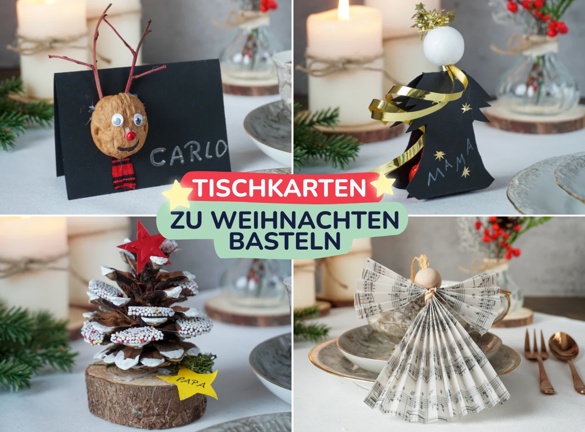 Tischkarten zu Weihnachten basteln