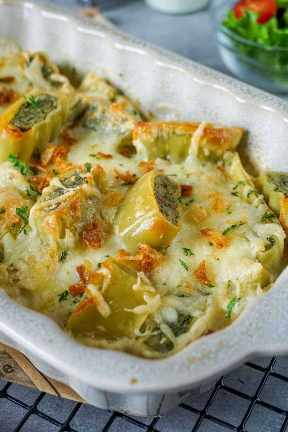 Überbackene Maultaschen im Käsespätzle-Style Überbackene Maultaschen im Käsespätzle-Style