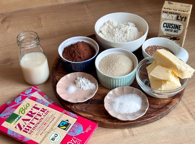 Zutaten f&uuml;r vegane Brownies