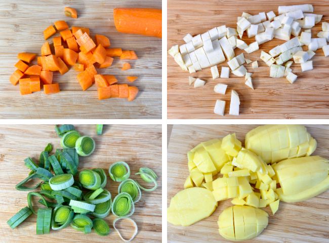 veganer Eintopf Kartoffel und Gemüse schneiden veganer Eintopf Kartoffel und Gemüse schneiden