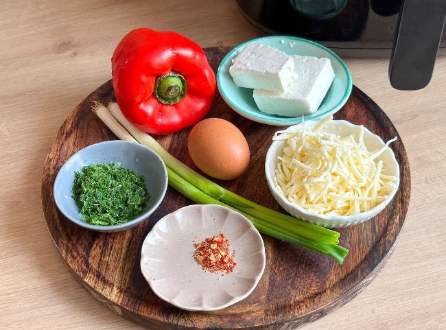 Vegetarisch gefüllte Paprika Heißluftfritteuse Vegetarisch gefüllte Paprika Heißluftfritteuse