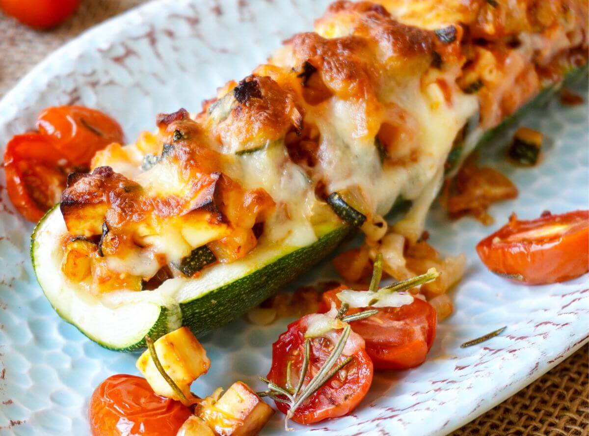 Vegetarisch gefüllte Zucchini