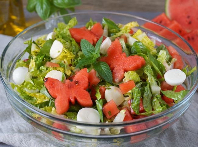 Wassermelone-Mozzarella-Salat Wassermelone-Mozzarella-Salat