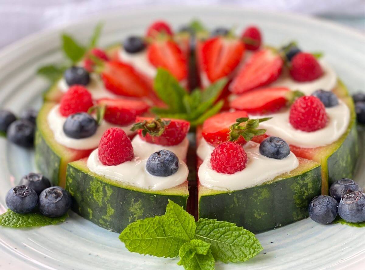 Wassermelonen-Pizza für Kinder und Familie