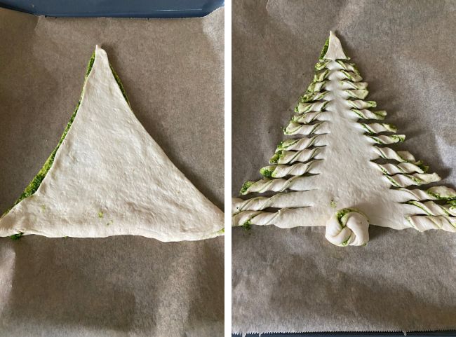 Weihnachtsbaum Pizzateig Weihnachtsbaum Pizzateig