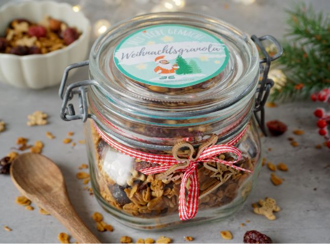 Weihnachtsgranola Geschenk aus der K&uuml;che