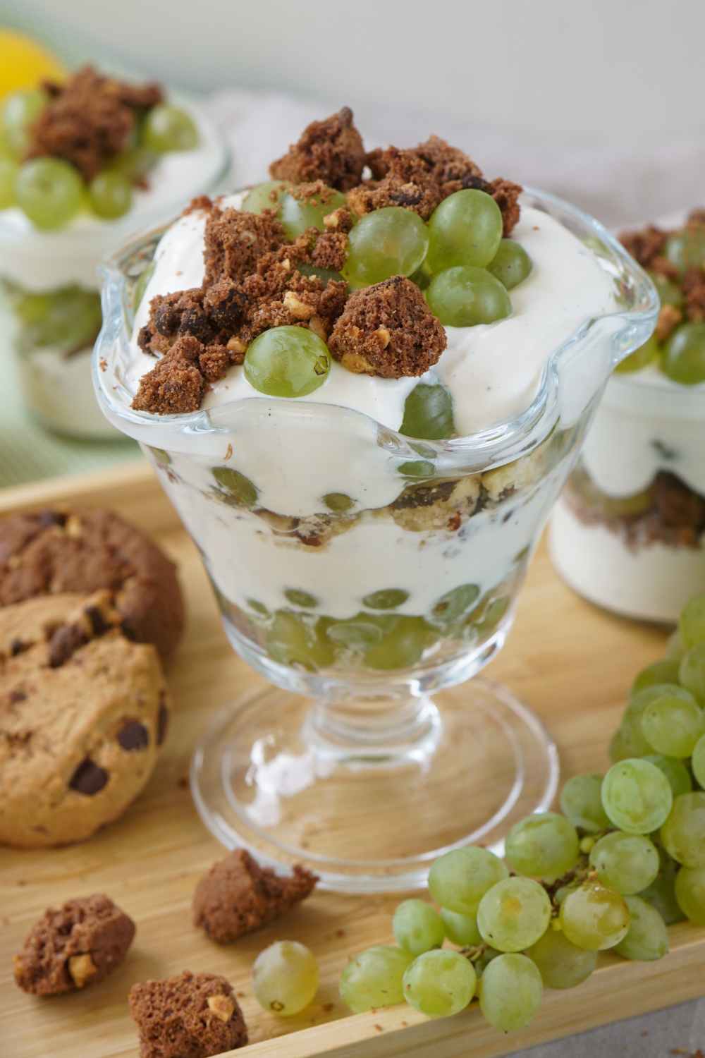 Weintrauben Dessert mit Cookies