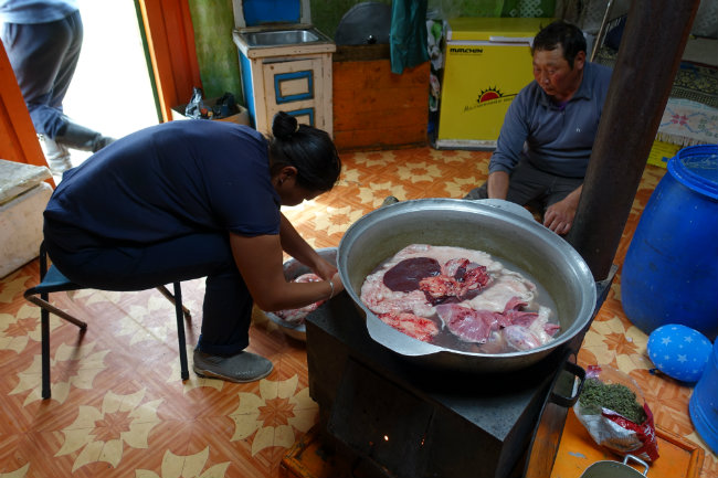 Ziege geschlachtet Mongolei