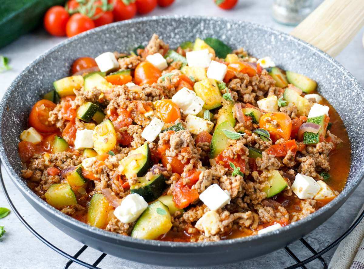 Schnelle Zucchini Hackfleisch Pfanne