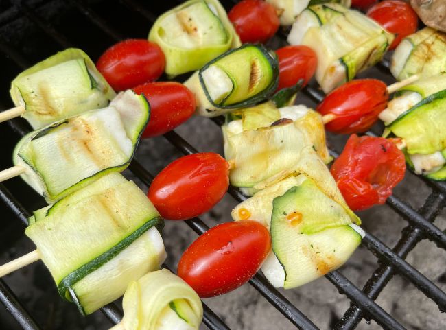 Zucchini K&auml;se Spie&szlig;e grillen