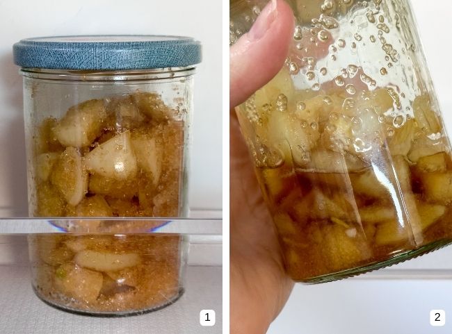 Zwiebelsaft - in den Kühlschrank stellen Zwiebelsaft - in den Kühlschrank stellen